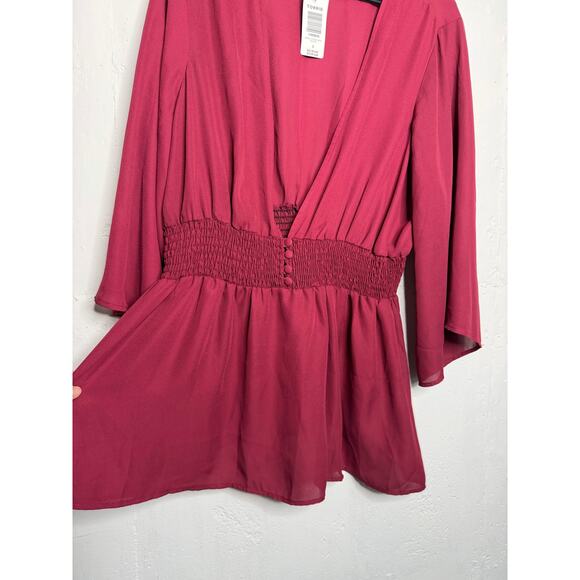 NEW Torrid Sheer Burgundy Babydoll Blouse Size 2X Top - Picture 5 of 7